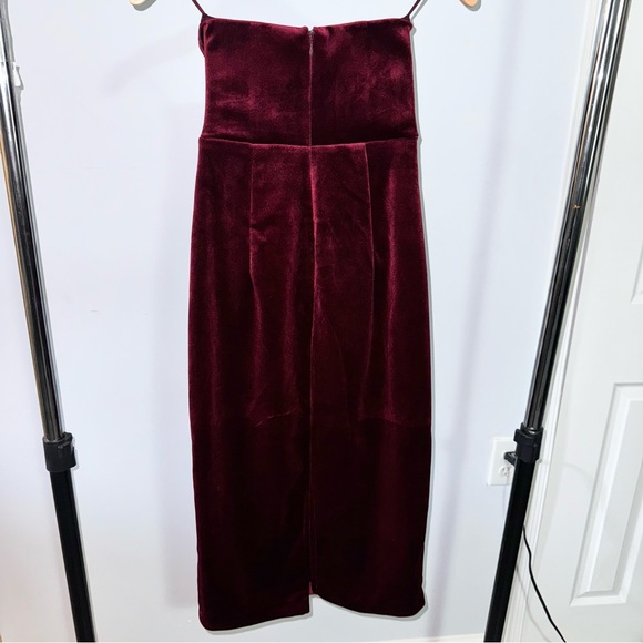 Express Red Velvet Sweetheart Neck Strapless Midi Sheath Dress Size XS NWT! - Picture 8 of 11